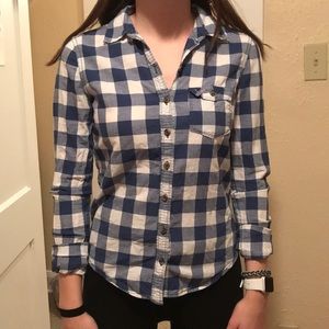 Blue checkered Hollister button up